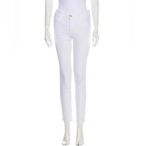 J Brand white mid-rise skinny jeans 27